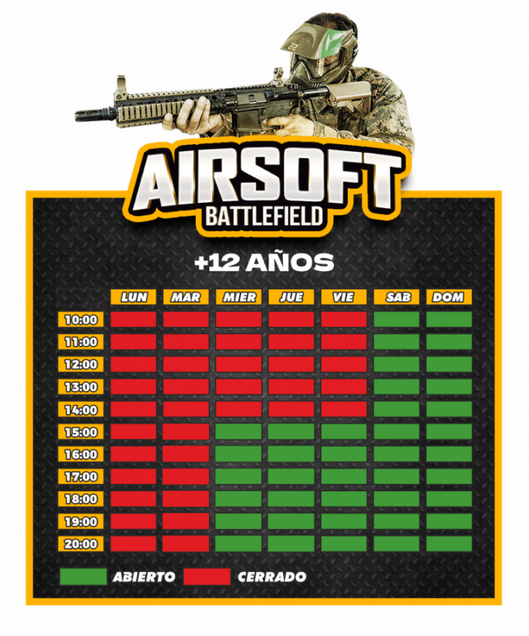 Horarios airsoft hangar37 en parque temático Gran Canaria Hangar37